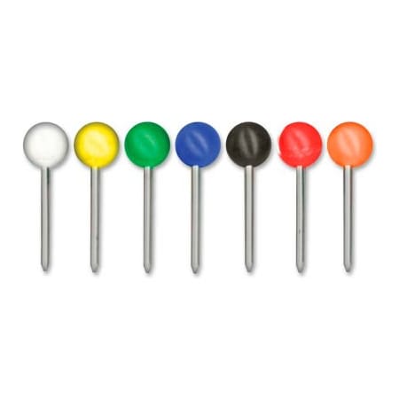Gem Office Products Gem Office Products Spherical Head Map Tack - 0.38" Length - 250 / Box - Assorted MTA250